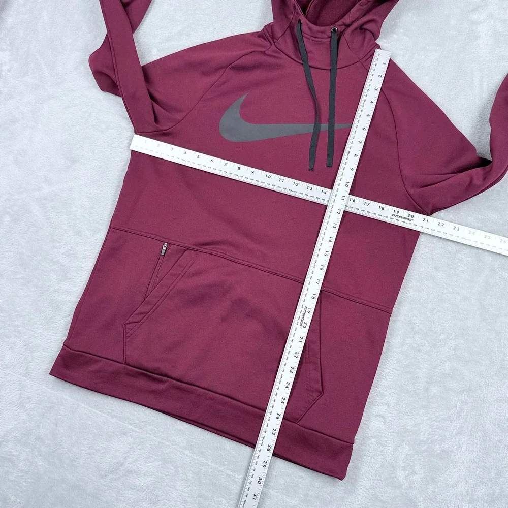 Nike Pullover Swoosh‎ Training Hoodie Mens Medium Therma-FIT Fleece Maroon